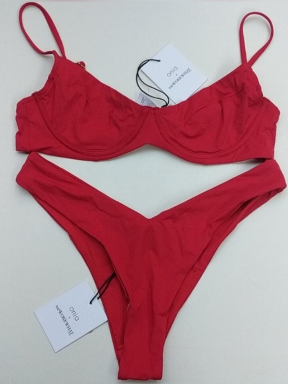 Onia X Weworewhat Red Bikini Set